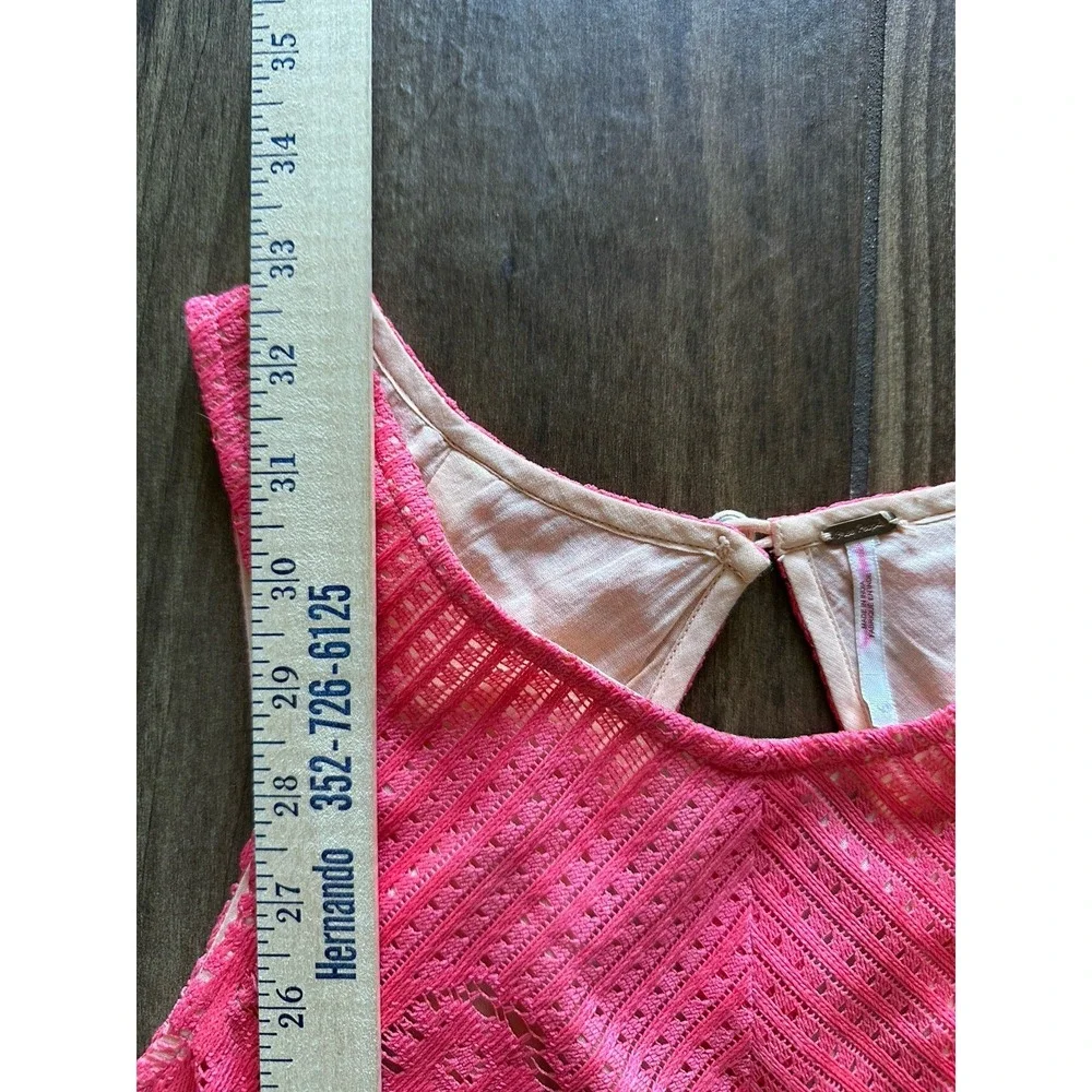 Free People Lace Rocca Dress Dusty Rose Pink Sleeveless Open Back Dress Sz Med - Picture 6 of 9